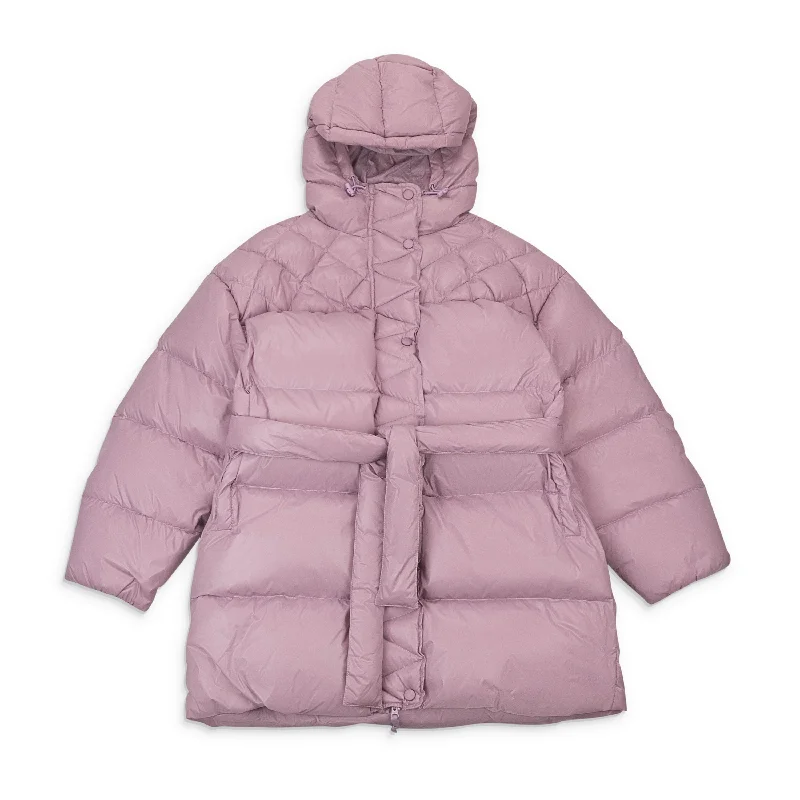 CALLIPYGIAN LONG BELTED PURPLE PUFFER JACKET