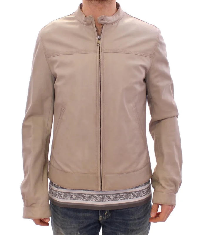 Dolce & Gabbana Elegant  Leather Lambskin Men's Jacket