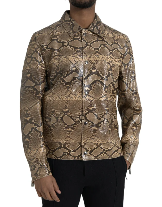 Dolce & Gabbana  Exotic Leather Biker Blouson Men's Jacket