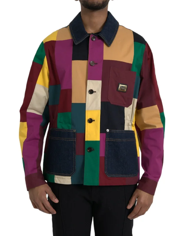 Dolce & Gabbana  Patchwork Cotton Colla Men's Jacket