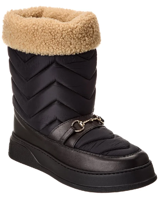 Gucci Horsebit Quilted Nylon & Leather Boot