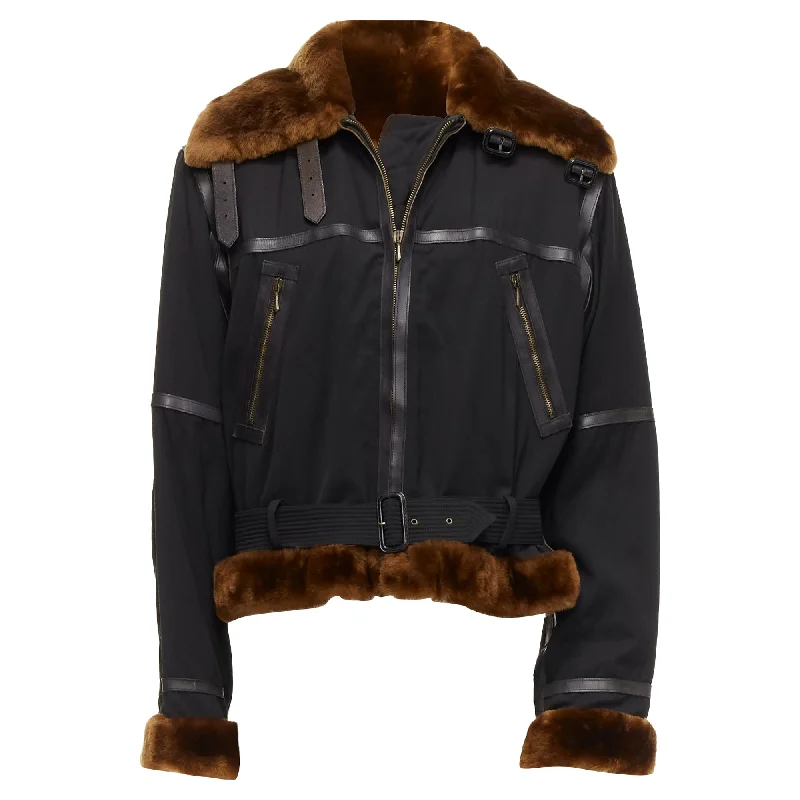 Jean Paul Gaultier Homme Faux Fur Aviator Flight Jacket