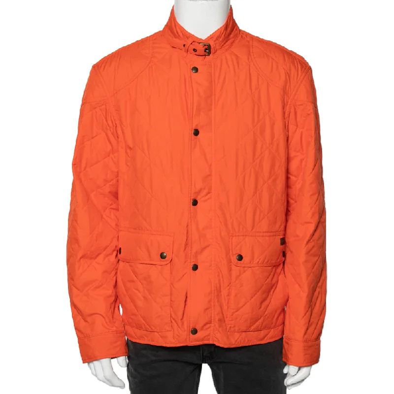 Polo Ralph Lauren Orange Synthetic Quilted Cadwell Bomber Jacket