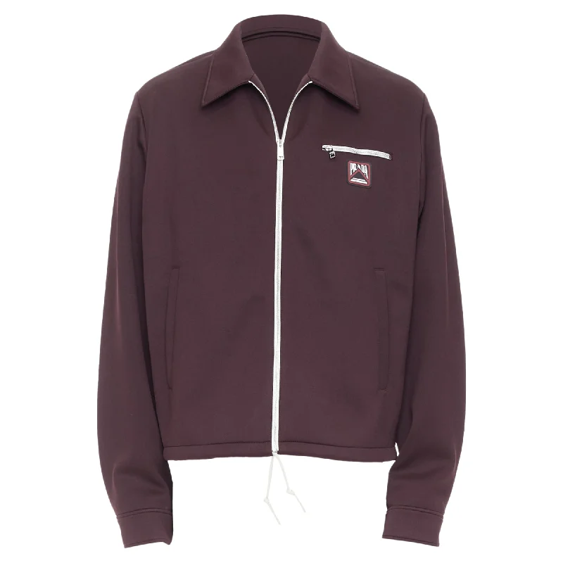 Prada sporty rubber logo zip up collared jacket