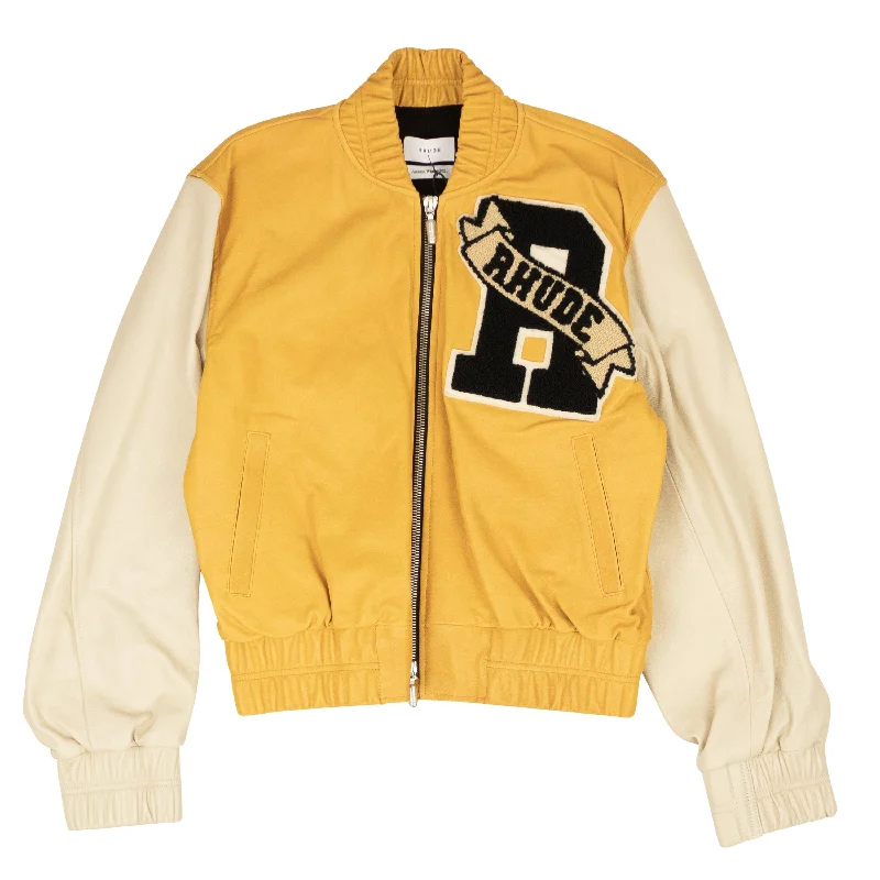 Rhude Varsity Jacket - Yellow/Cream