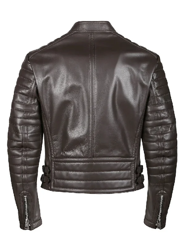 Tom Ford Mens Tom Ford Leather Icon Biker Jacket in Brown