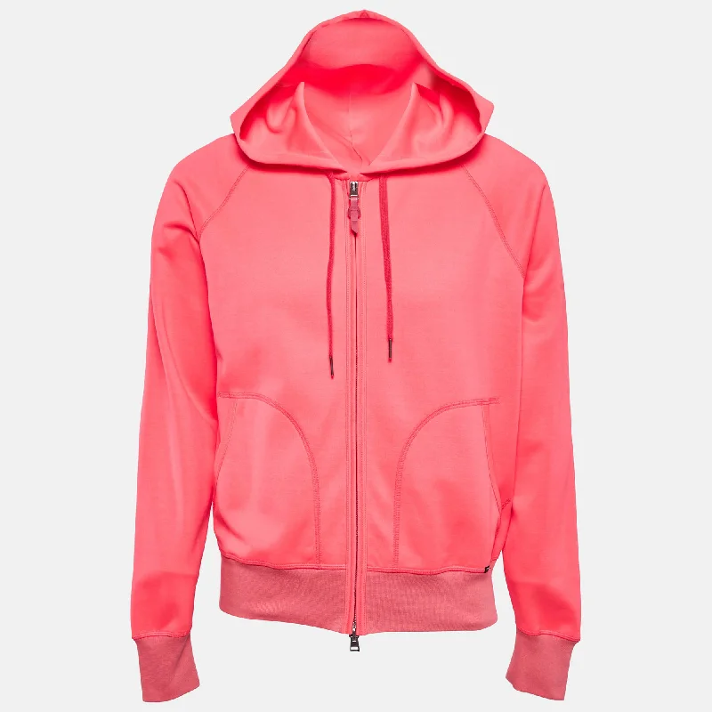 Tom Ford Neon Pink Jersey Zip-Up Hoodie Jacket