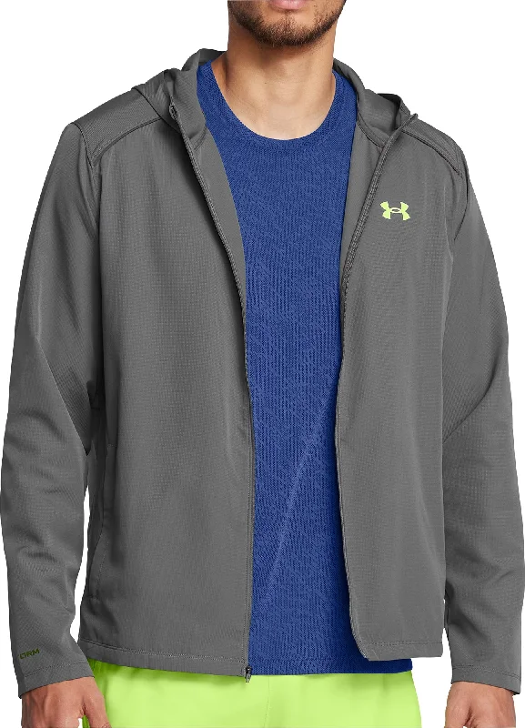 Under Armour Launch Hooded Mens Running Jacket - Grey