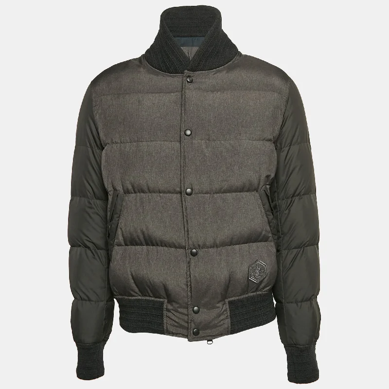 Yves Saint Laurent Grey Synthetic Puffer Down Jacket