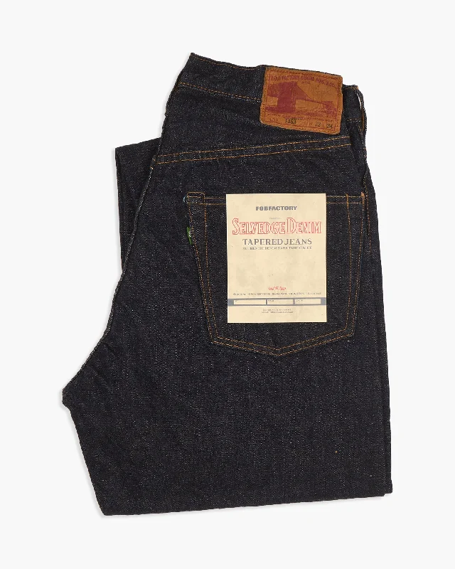 FOB Factory F153 14.75oz Supima Selvedge Denim Tapered Mens Jeans - Onewash