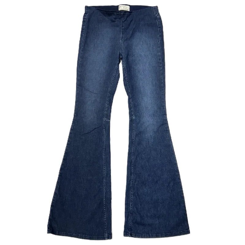 Jeans Flared By Free People In Blue Denim, Size: 8