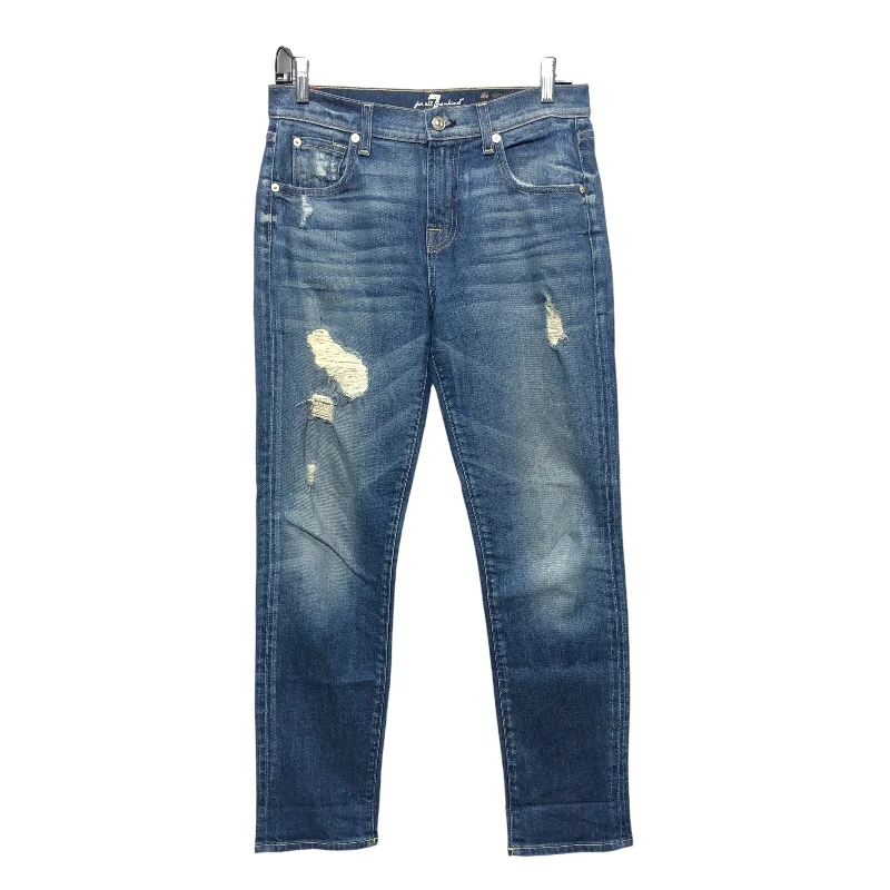 Jeans Skinny By 7 For All Mankind In Blue Denim, Size:2