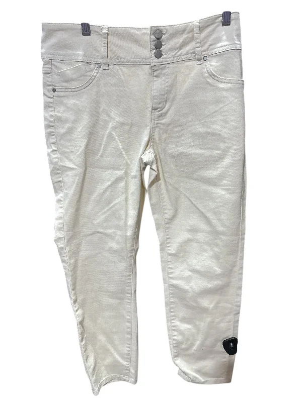 Jeans Skinny By D Jeans In White Denim, Size: 16