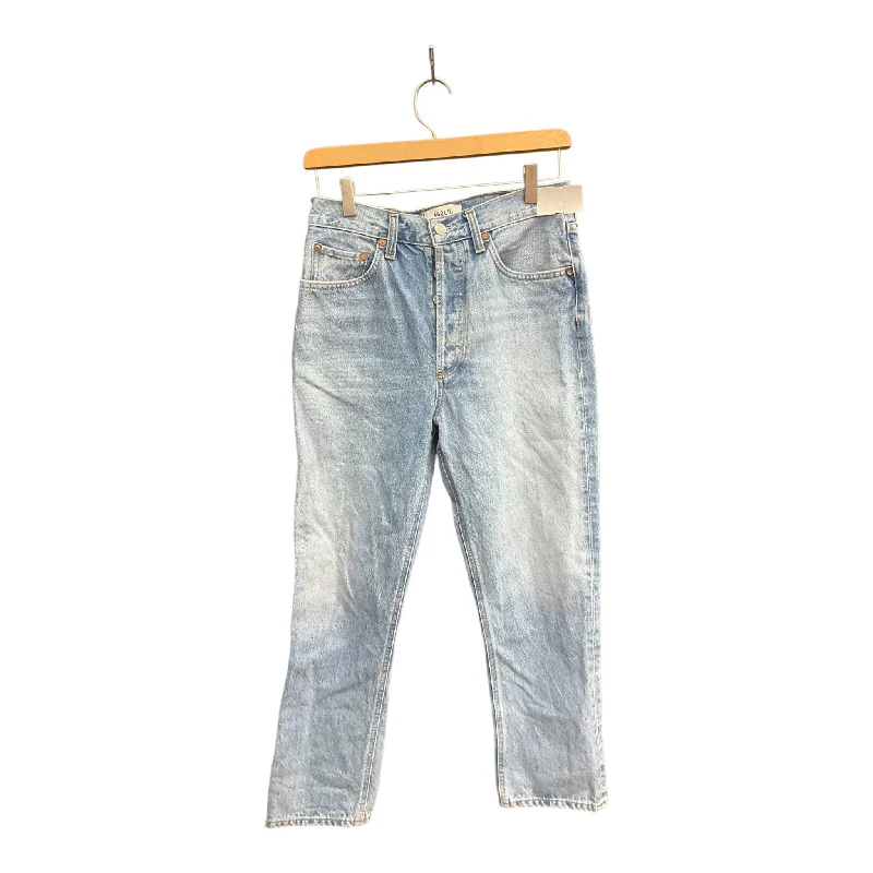 Jeans Straight By Agolde In Blue Denim, Size: 4