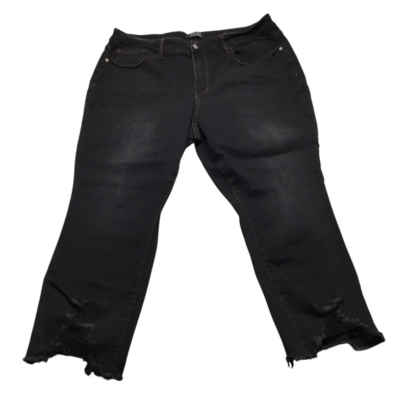 Jeans Straight By Judy Blue In Black Denim, Size: 22