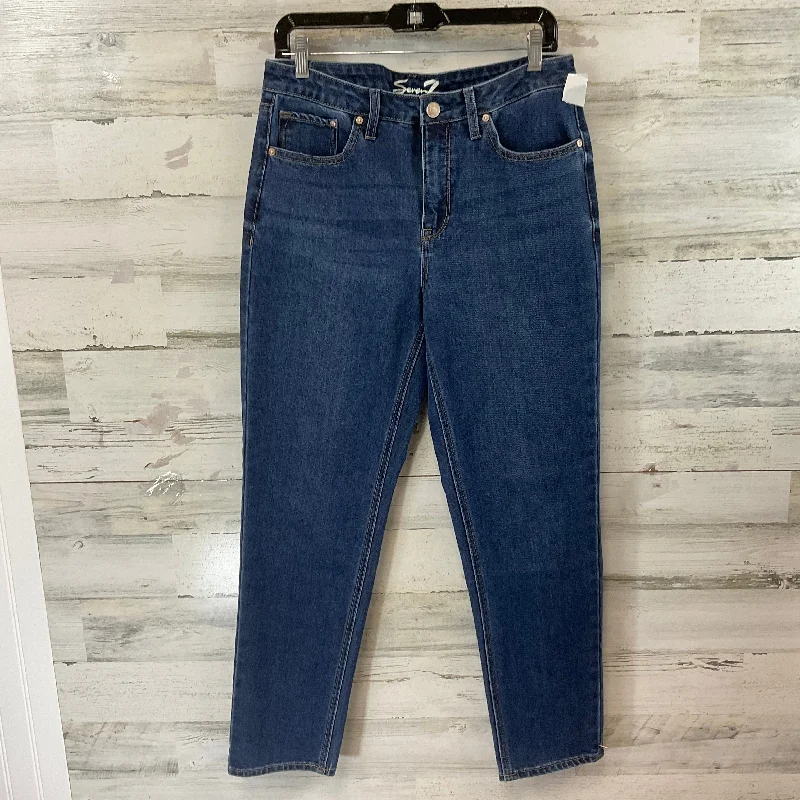 Jeans Straight By Seven 7 In Blue Denim, Size: 8