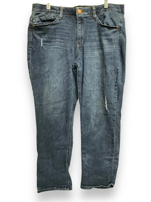 Jeans Straight By Wit & Wisdom In Blue Denim, Size: 16