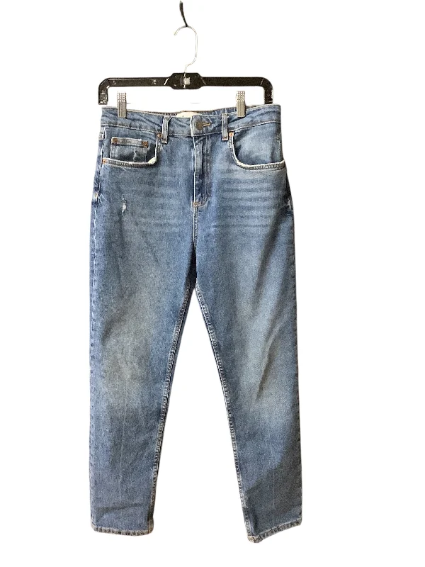 Jeans Straight By Zara In Blue Denim, Size: 4