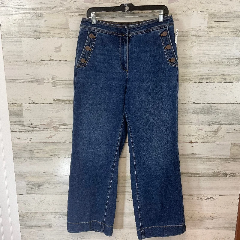 Jeans Wide Leg By Talbots In Blue Denim, Size: 12