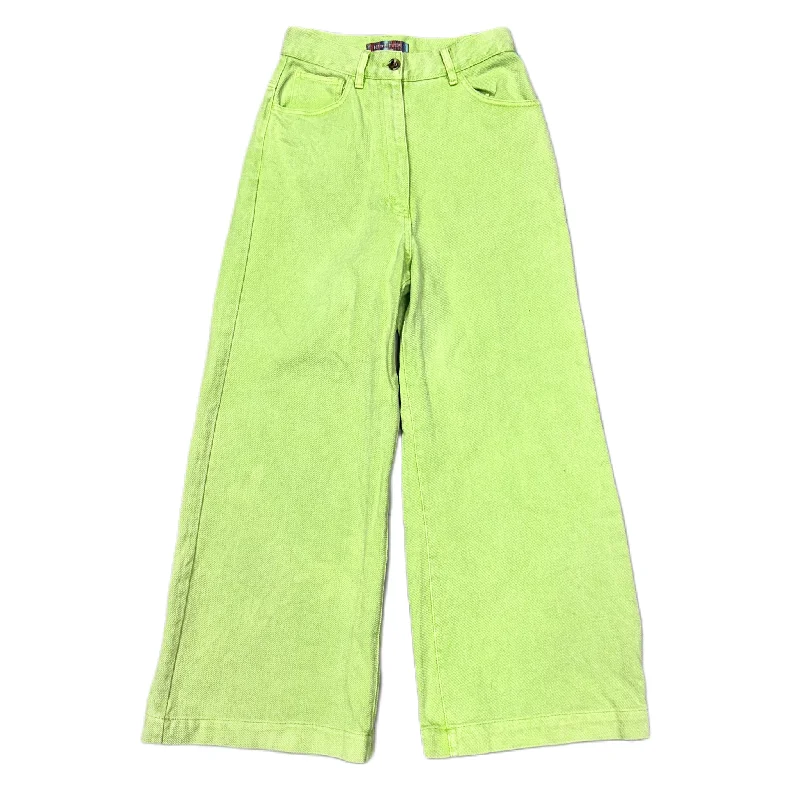 Jeans Wide Leg By Urban Outfitters In Green Denim, Size: 4