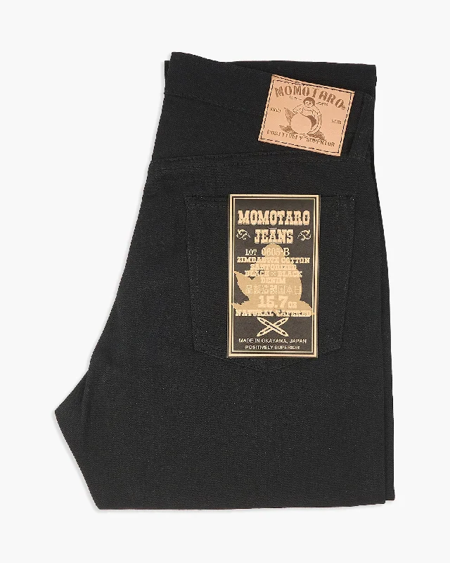 Momotaro 0605-B Natural Tapered Mens Jeans - 15.7oz Zimbabwe Cotton Black x Black Selvedge Denim