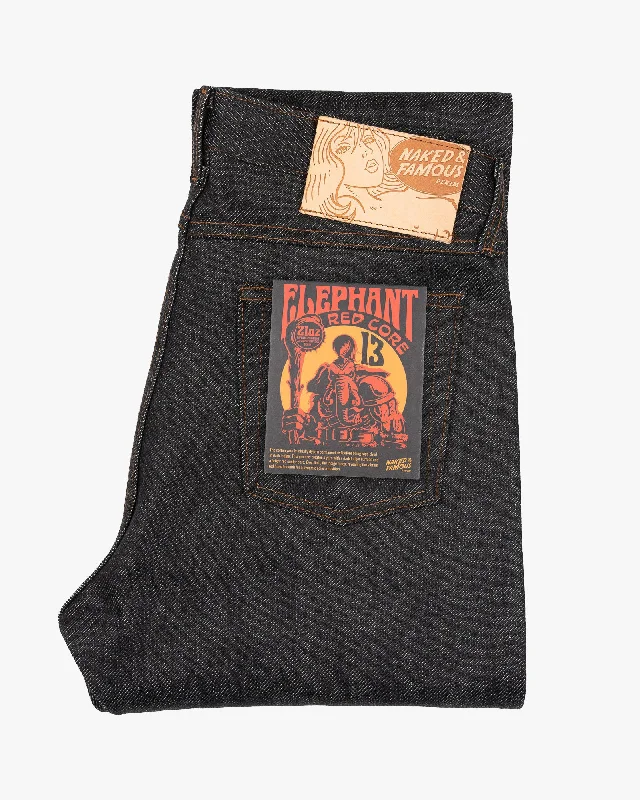 Naked & Famous Denim True Guy Regular Straight Mens Jeans - Elephant 13 Red Core