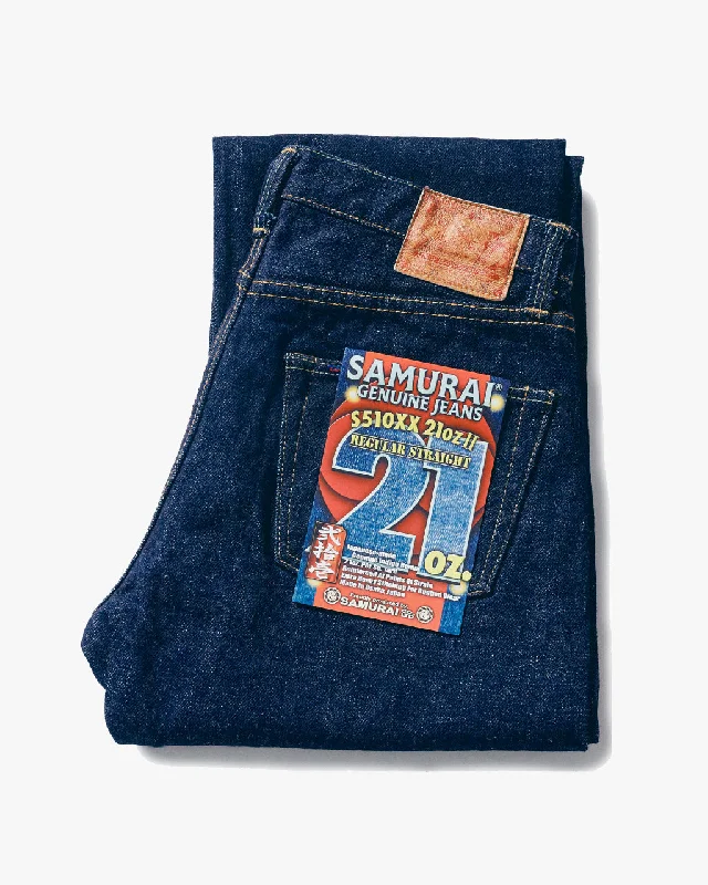 Samurai Jeans S510XX21ozII Regular Straight 21oz Cho-Kiwami Selvedge Jeans - Indigo Onewash