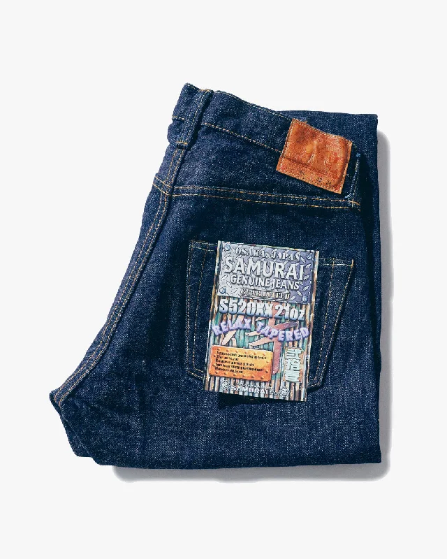 Samurai Jeans S520XX21oz Relaxed Tapered 21oz Cho-Kiwami Selvedge Jeans - Indigo Onewash