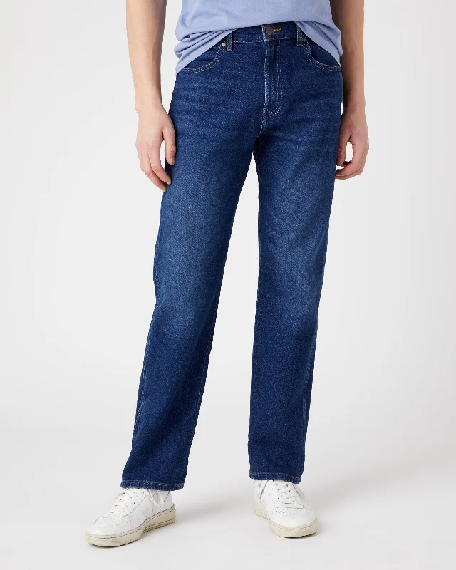 Wrangler Frontier Relaxed Straight Mens Jeans - Dancing Water