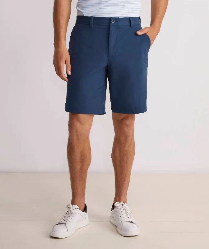 9" On The Go Short In Blue Blazer