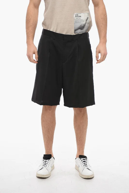 Hevo Virgin Wool TORRELAPILLO Shorts with Front Pleats