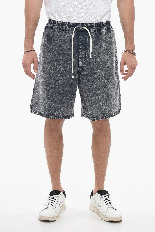 J.Press Denim Wide-leg Shorts with Drawstring