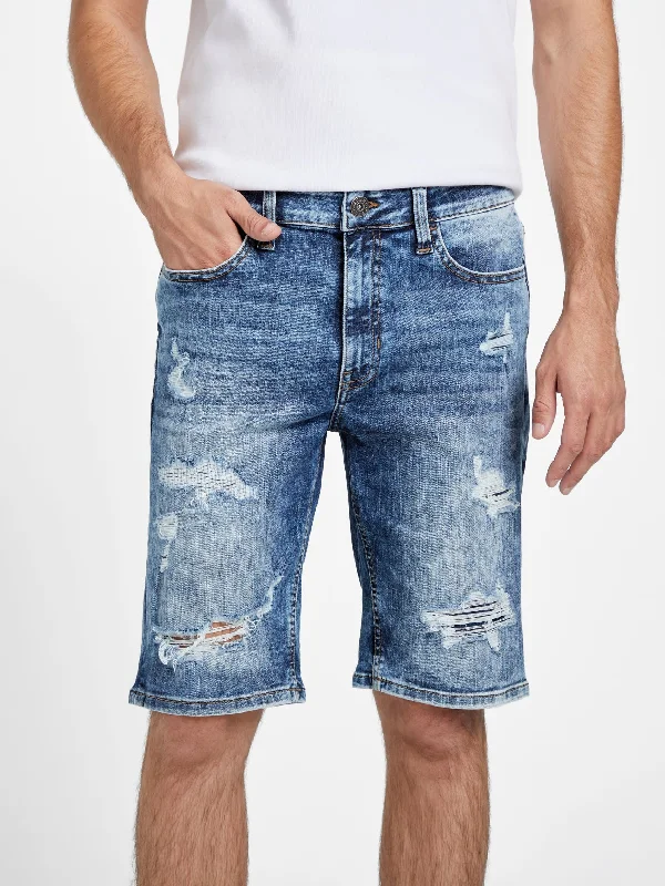 Jonah Rip-and-Repair Denim Shorts