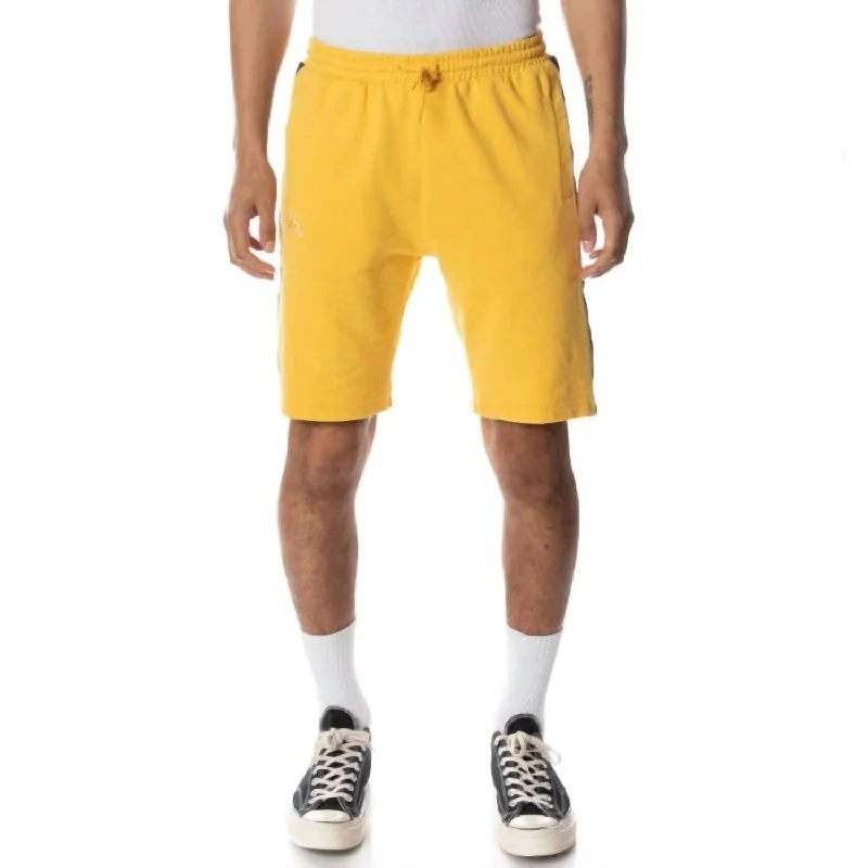 Logo Tape Dasved Shorts In Yellow/grey/black