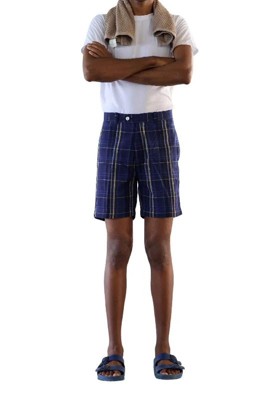 Madras Summer Short In Navy Plaid