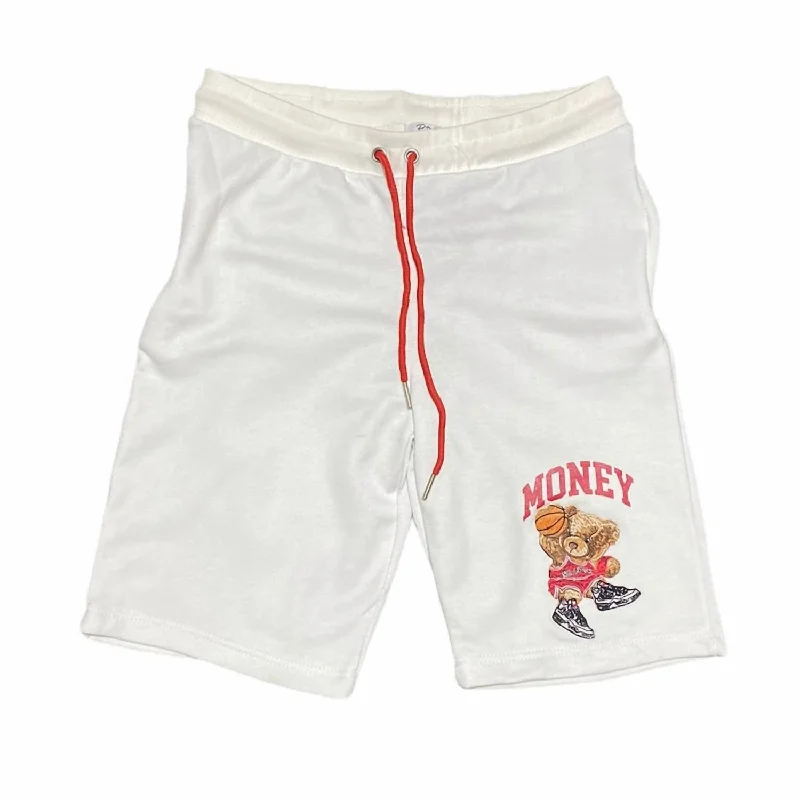 Men's 4S Cement Money Shorts In White/red