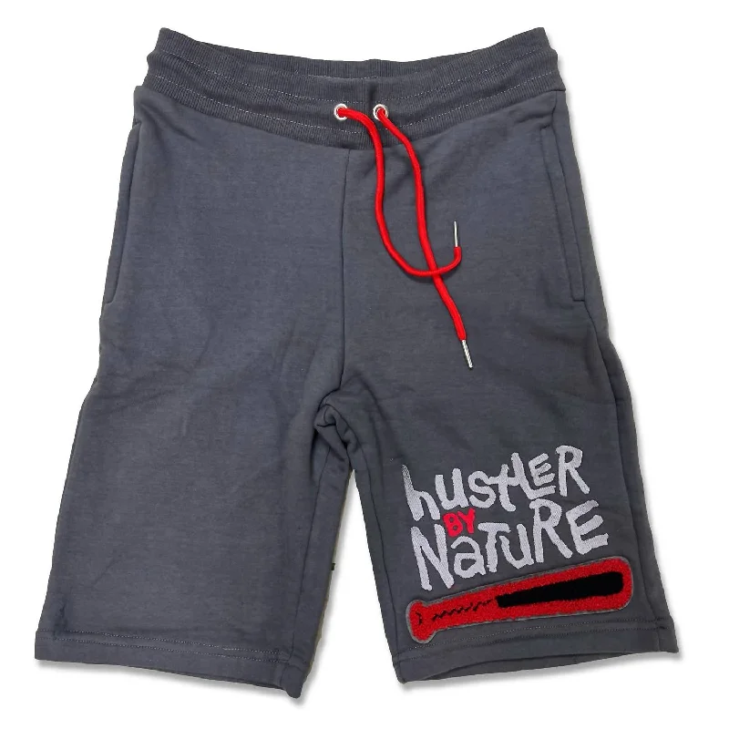 Men's 4's Infrared Hustler Shorts In Charcoal