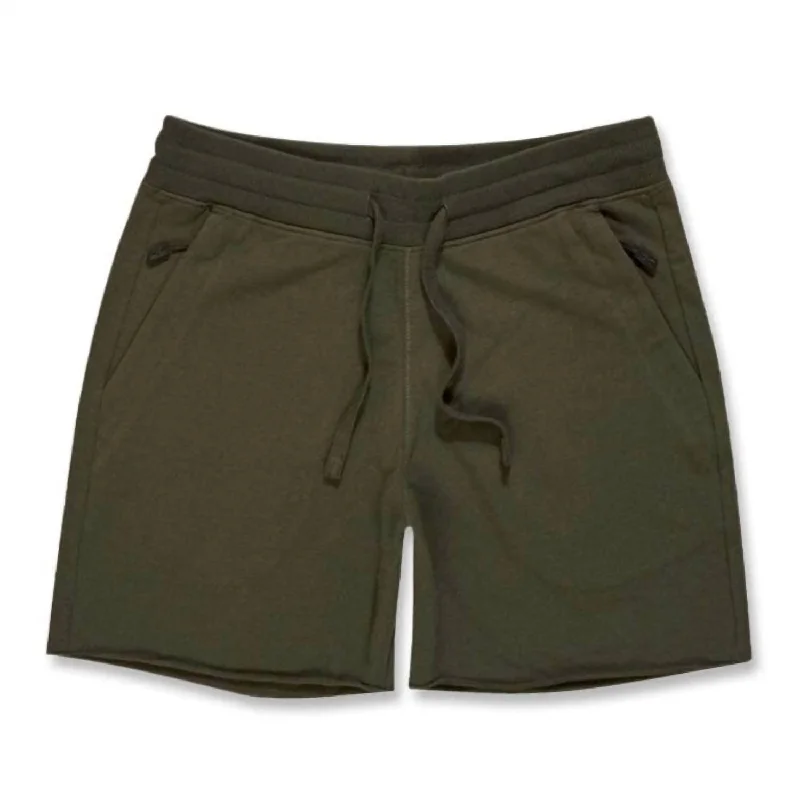 Men's Athletic Summer Breeze Knit Short In Army Green