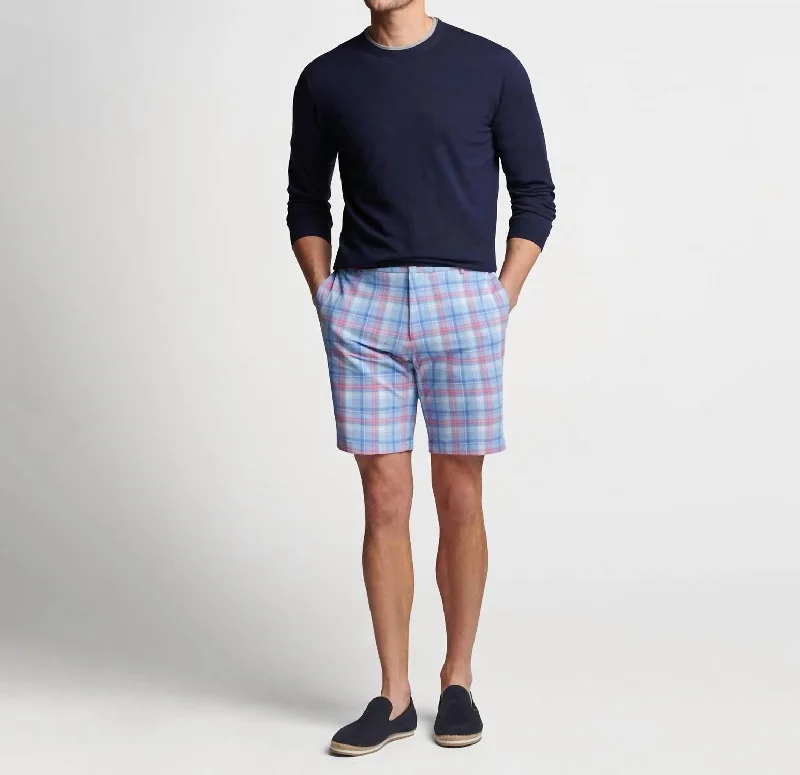 Men's Crown Crafted Short In Marina Blue Plaid