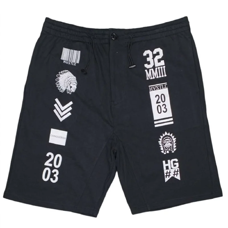 Men's Graphic Short In Black