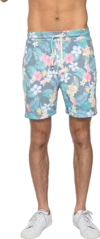 Mens Rio Floral Short In Blue Multi