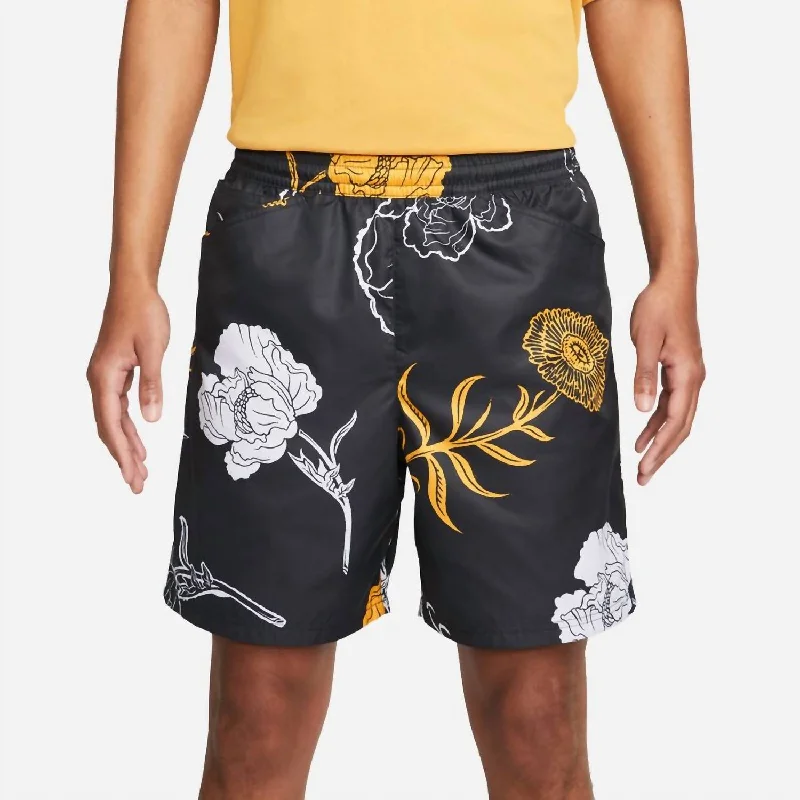 Men's Sb Hibiscus Water Shorts In Black/gold