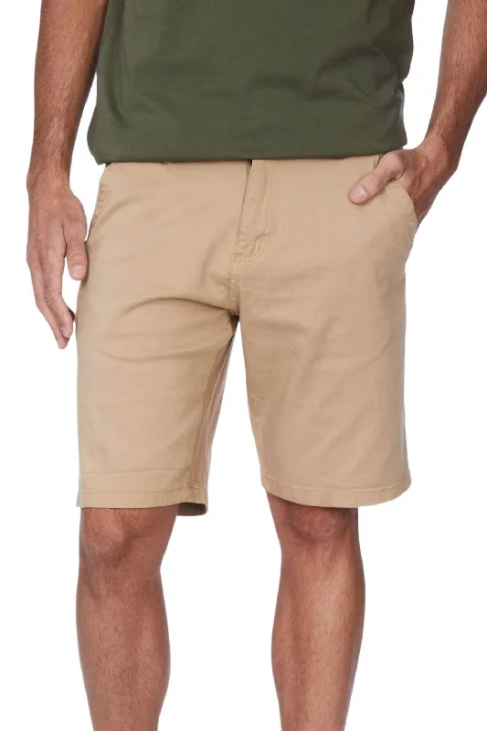 Men's Stretch 4 Pocket Chino Shorts In Khaki