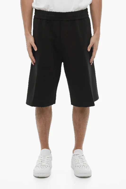 Neil Barrett Solid Color Cargo Sweat Shorts