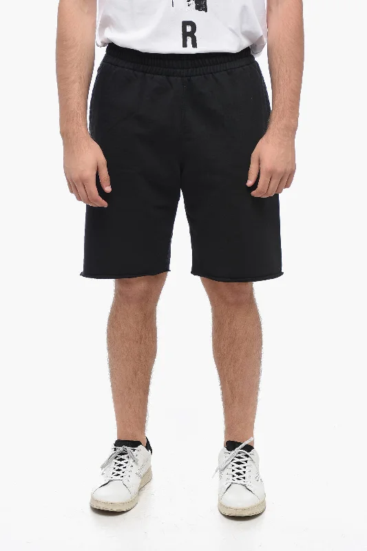 Off-White Embroidered Brushed Cotton SCRIBBLE Jogger Shorts